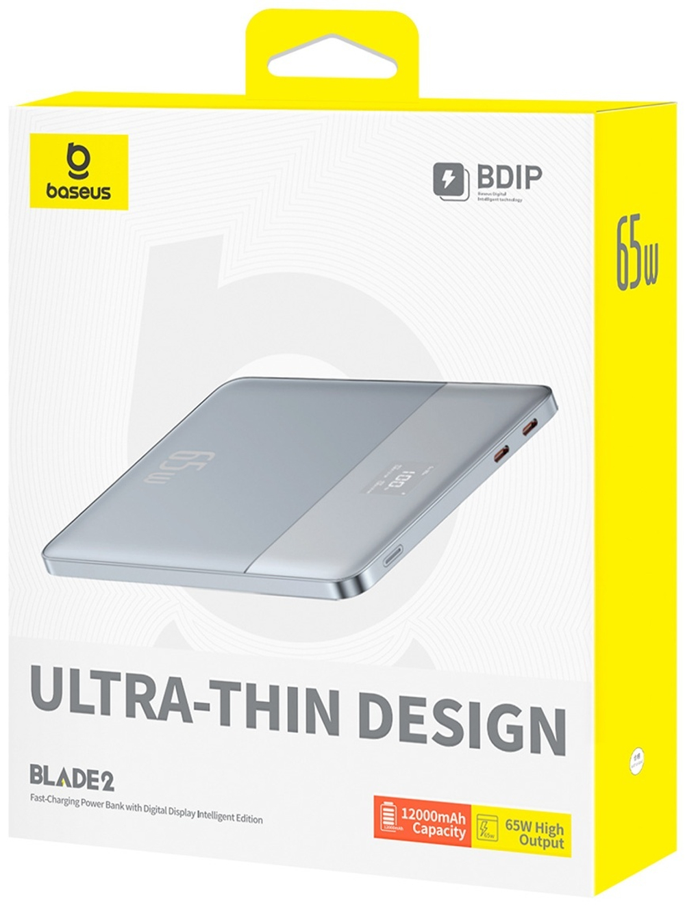 Внешний аккумулятор Baseus Blade2 IE 2C 65W P10063801S13-00 12000 мАч серебристый