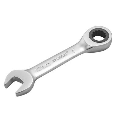 Ключ комбинированный трещоточный короткий 10мм DISEN DS-KT2016M-10