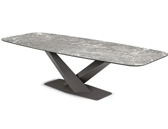 Стол Stratos, 200х90 см, серый керамогранит