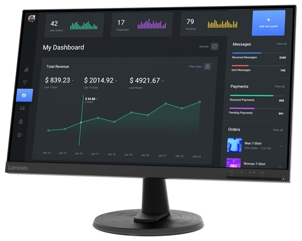 Монитор Lenovo 63DCKAT6EU черный