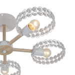 Светильник на штанге 5х60Вт Е27, металл/хрусталь, белый/дерево