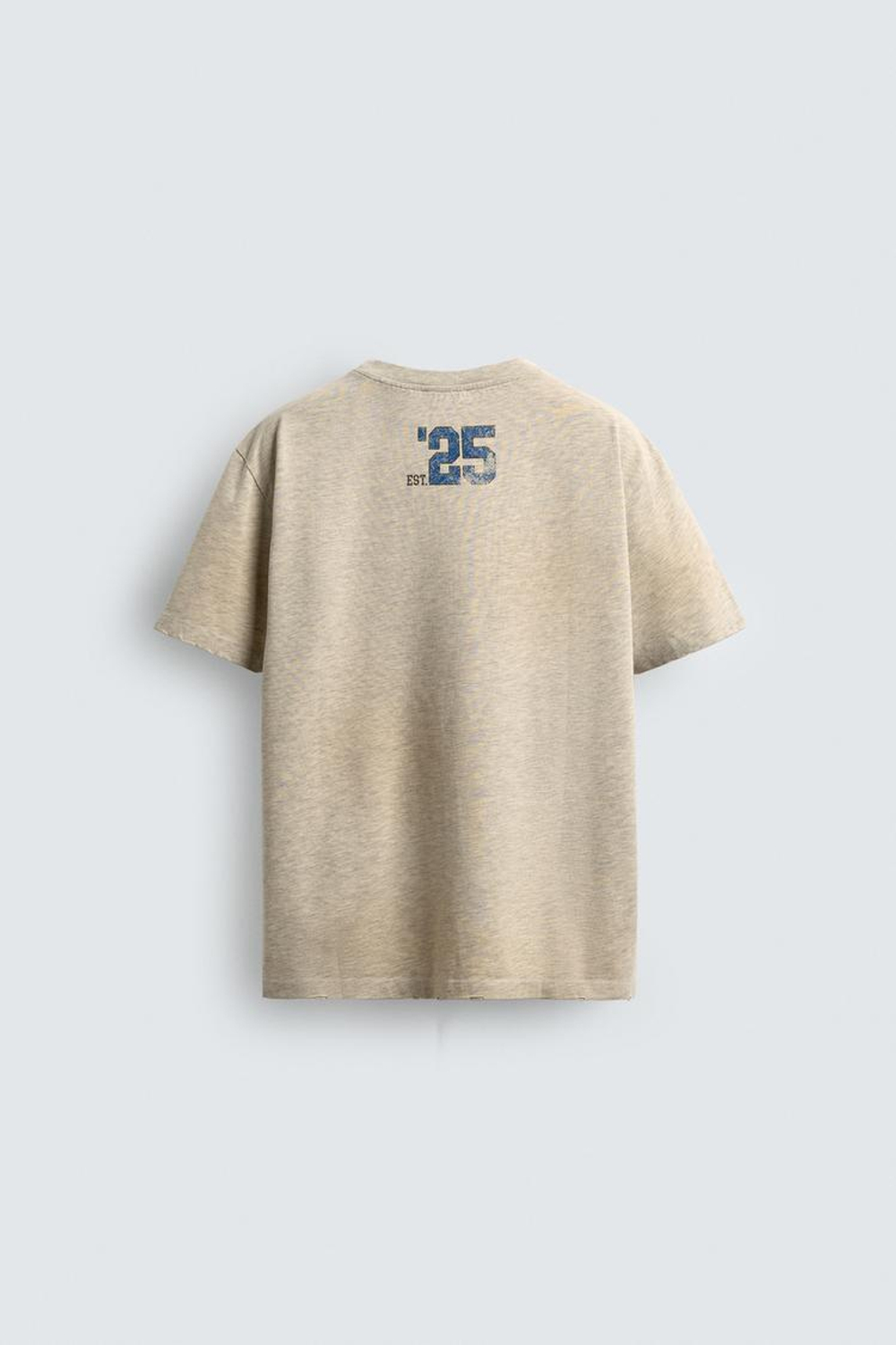 ZARA ФУТБОЛКА С ЭФФЕКТОМ ПОТЕРТОСТИ NFL NEW YORK GIANTS, СЕРЫЙ МЕЛАНЖ