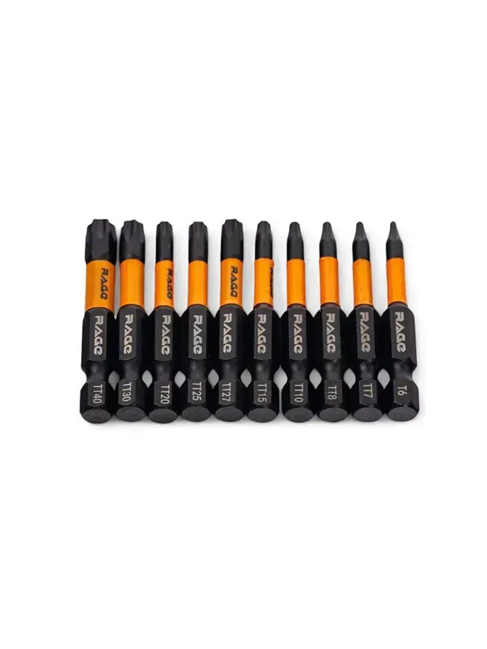 Набор бит торсионных IMPACT S2 TORX T6, TT7 - TT40 x 50 мм 10 шт RAGE by VIRA