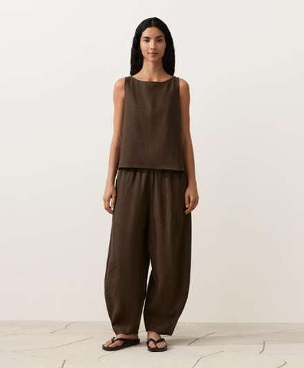 Oysho Топ из 100% льна, темно-коричневый