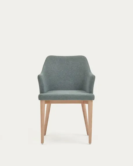 Стул с подлокотниками Croft зеленый шенилл | La Forma | Испания