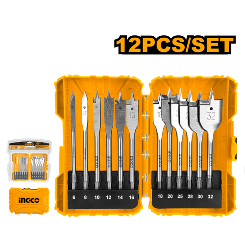 Набор сверл перовых по дереву 12 шт INGCO AKDL1201