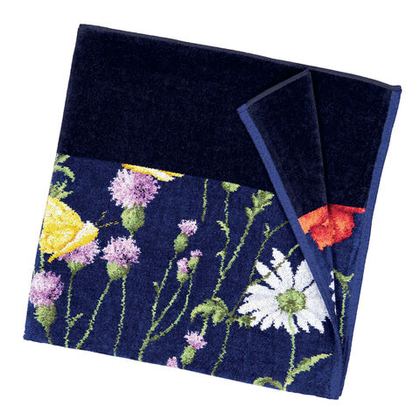 Полотенце 75x150 Feiler Daisy Field Blue Schwarzblau иссиня-черное