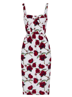 Сарафан корсажный миди с цветочным принтом
