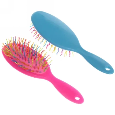 Расческа массажная «Avrora Beauty», овальная, цвет микс, разноцветные зубчики, 22см