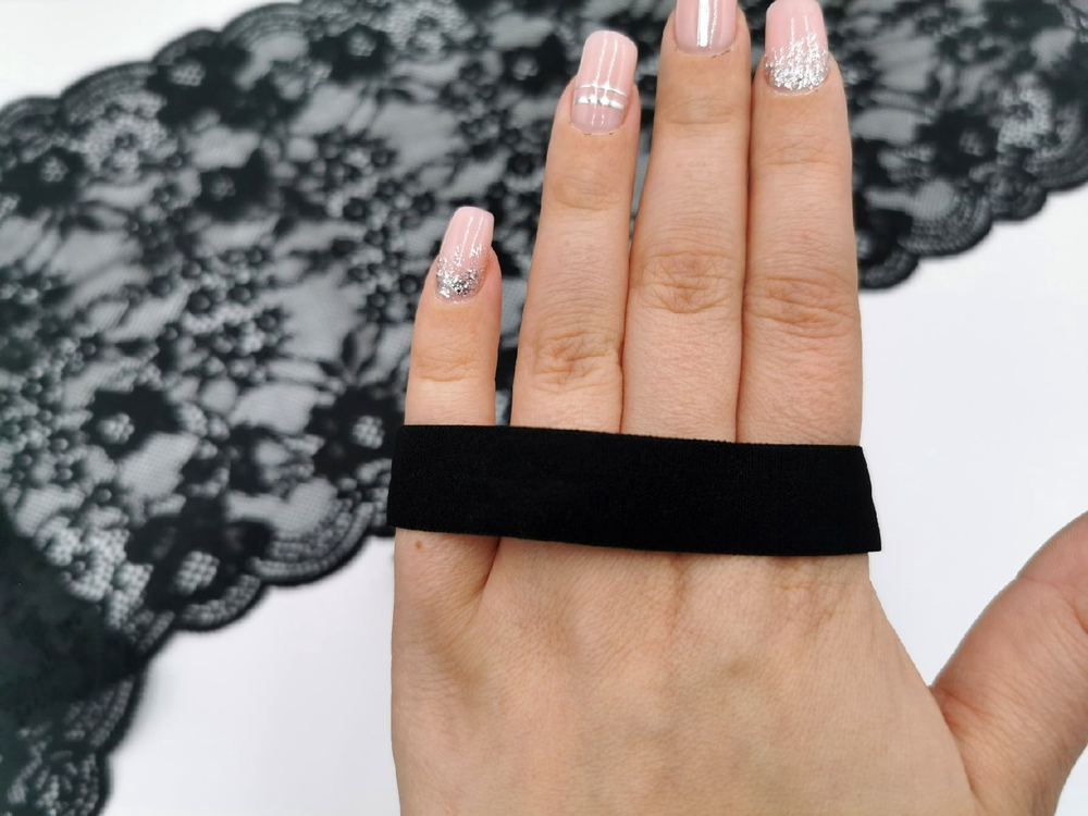 Эластичная бейка, матовая, Турция, черная, (Арт: TBT/15-170), м