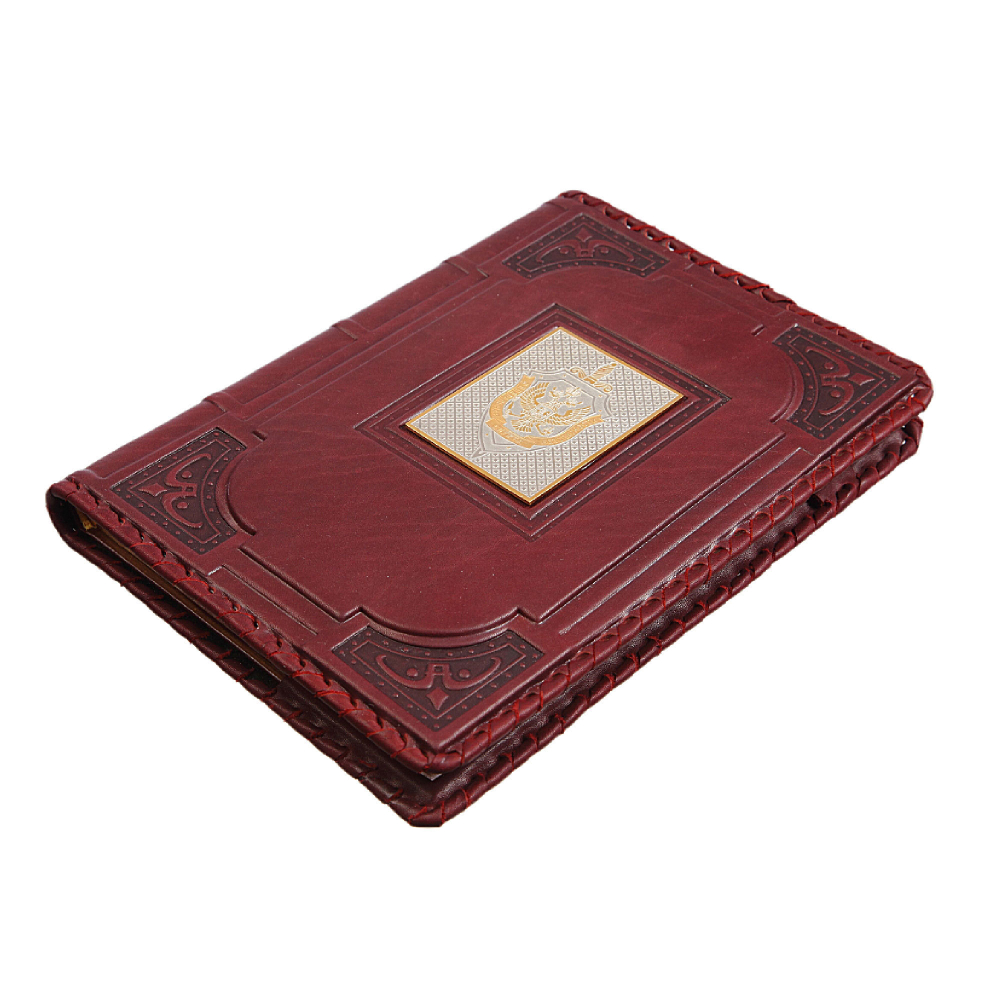 Ежедневник А5 «ФСБ-4» с накладкой покрытой золотом 999 пробы