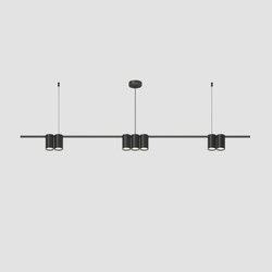 DK4063-BK Подвесной светильник ORBIT, IP20, 7xGU10 LED до 15 Вт, черный матовый, алюминий