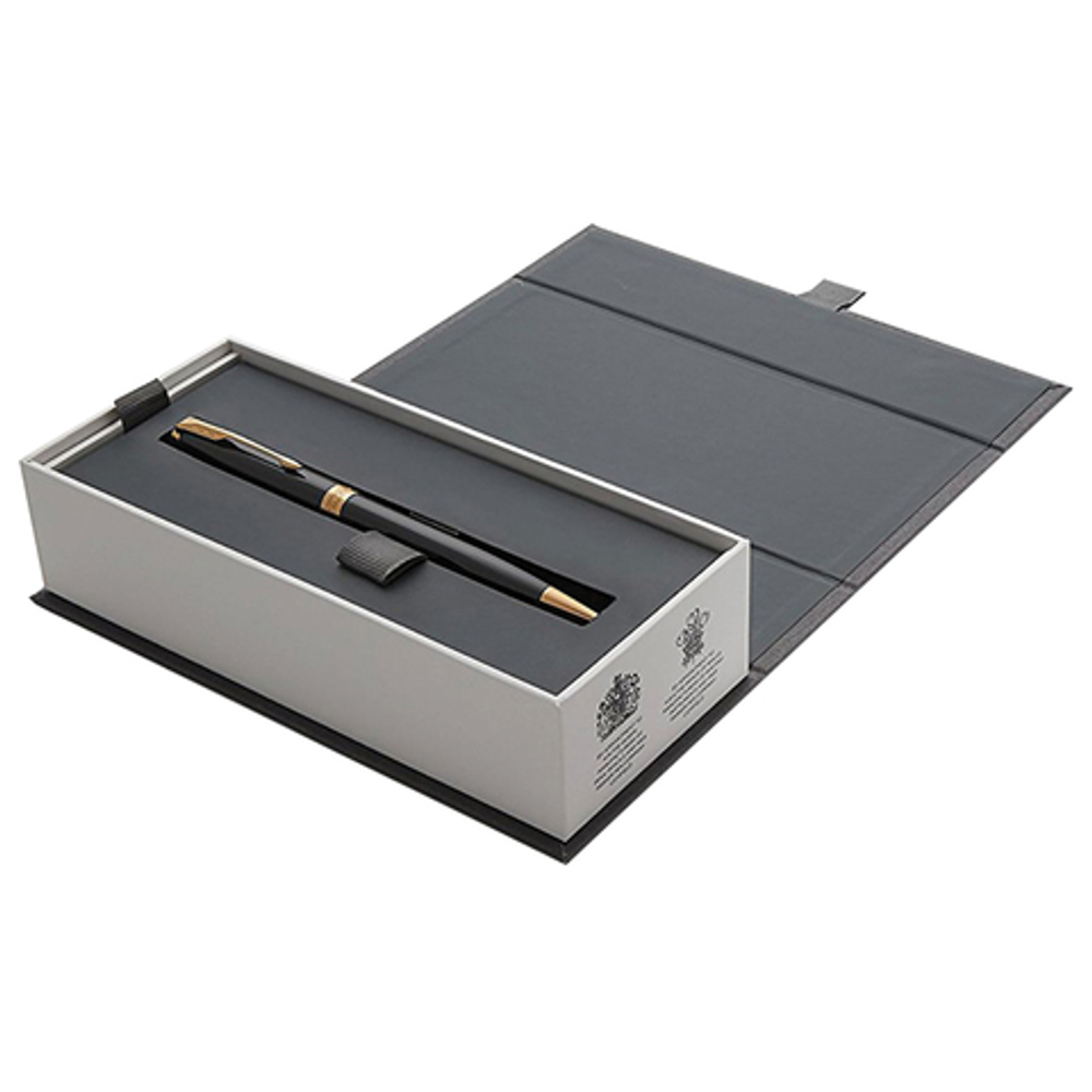 Ручка шариковая PARKER "Sonnet Core Lacquer Black GT Slim", тонкая, корпус черный глянцевый лак, позолоченные детали, черная, 1931498