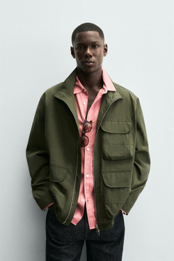 ZARA ТЕХНИЧЕСКАЯ ПАРКА С КАРМАНАМИ, ЗЕЛЕНЫЙ