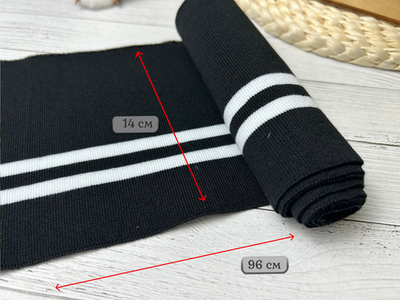 Подвяз ЧЕРНЫЙ с белыми полоск. 14*96