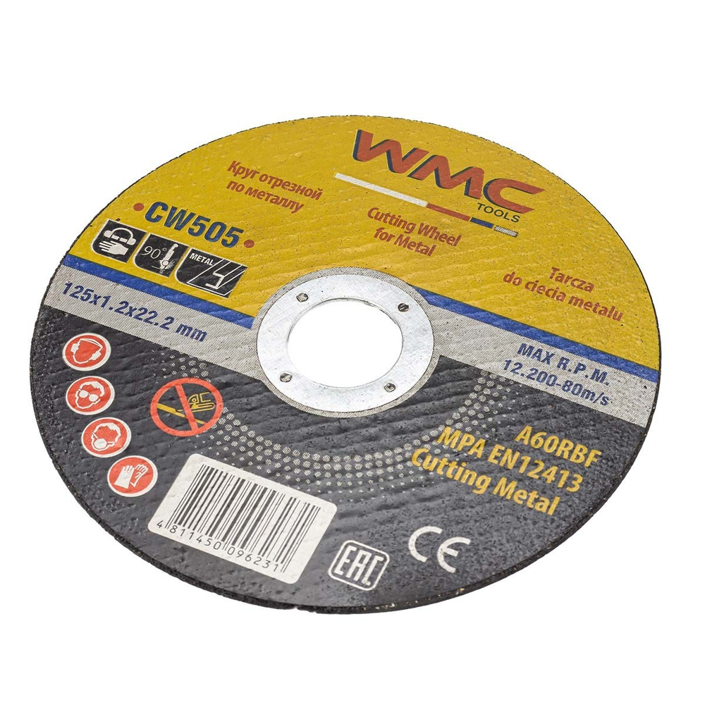Круг отрезной абразивный 125x1.2x22.2мм WMC TOOLS WMC-CW505