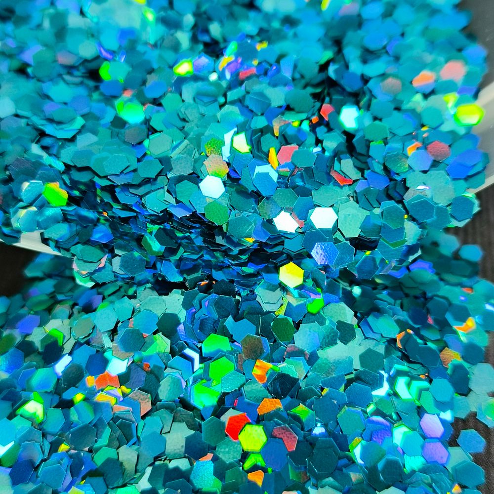 Блестки Глиттеры 2,5 мм. - Голубой голографик универсальные для творчества, рукоделия, для смолы, дизайна ногтей, декор...