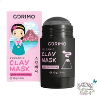 Чёрная глиняная маска для лица CORIMO Вулканический пепел и Цинк в стике, 40 гр.