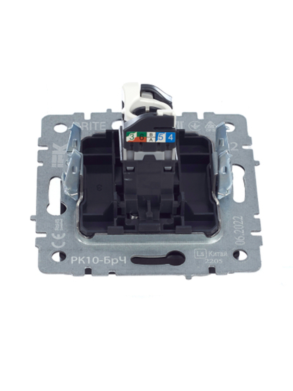 BRITE Розетка компьютерная RJ45 кат.5E РК10-БрЧ черный IEK