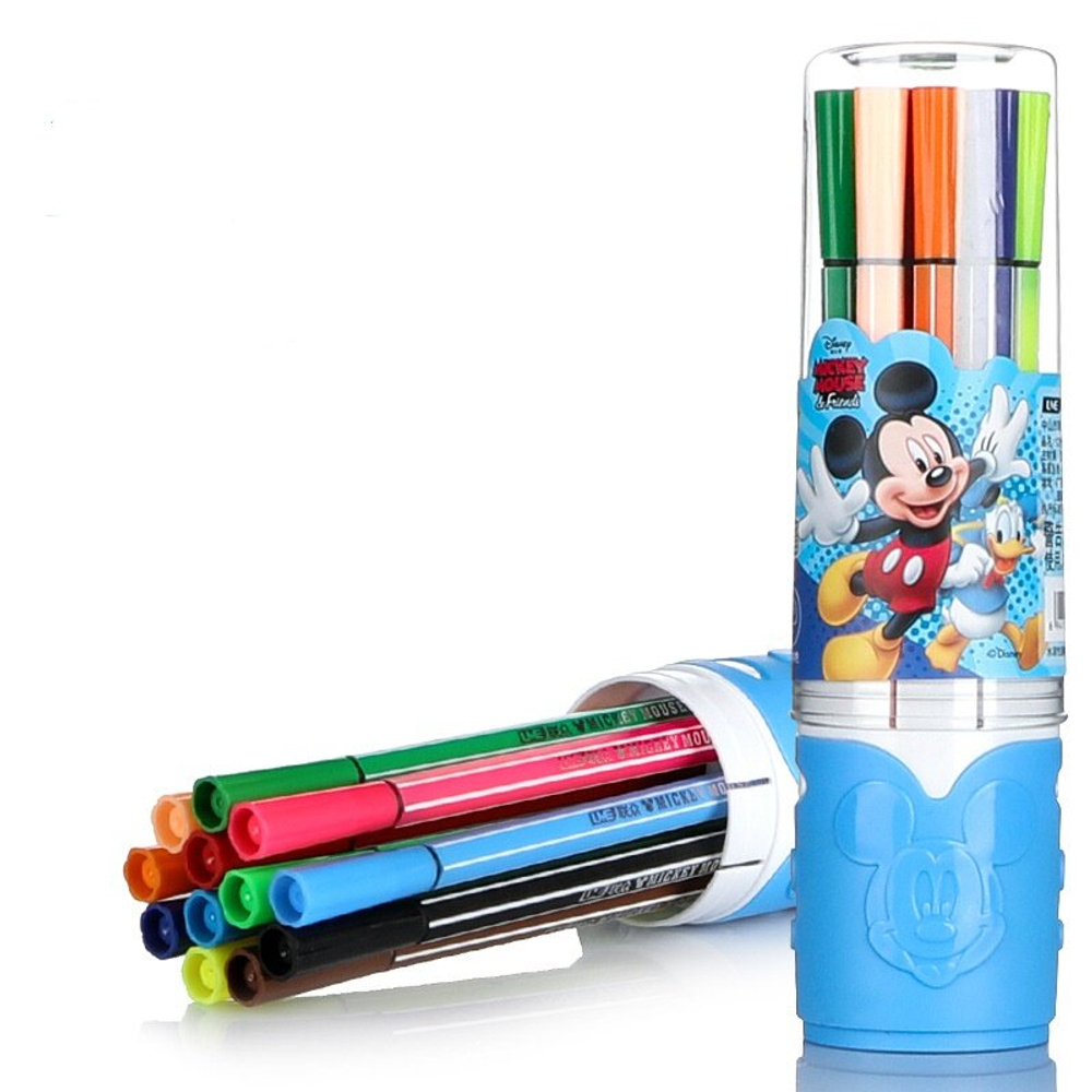 Фломастеры для рисования набор 12 цветов, Микки Маус