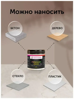 Грифельная краска для рисования матовая без запаха быстросохнущая Черная 140 г