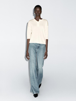 Massimo Dutti Свитер из смесовой шерсти, кремовый