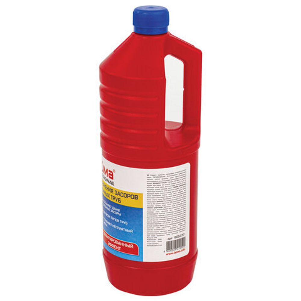 Средство для прочистки канализационных труб 1 л ТРУБОЧИСТ (тип КРОТ), LAIMA PROFESSIONAL, 605377