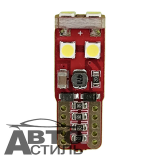 Светодиод 12V T10  6SMD 3030 WHITE CAN 6w-TX (без цок) ОБМАНКА 2+4 НА КРАСНОМ ФОНЕ