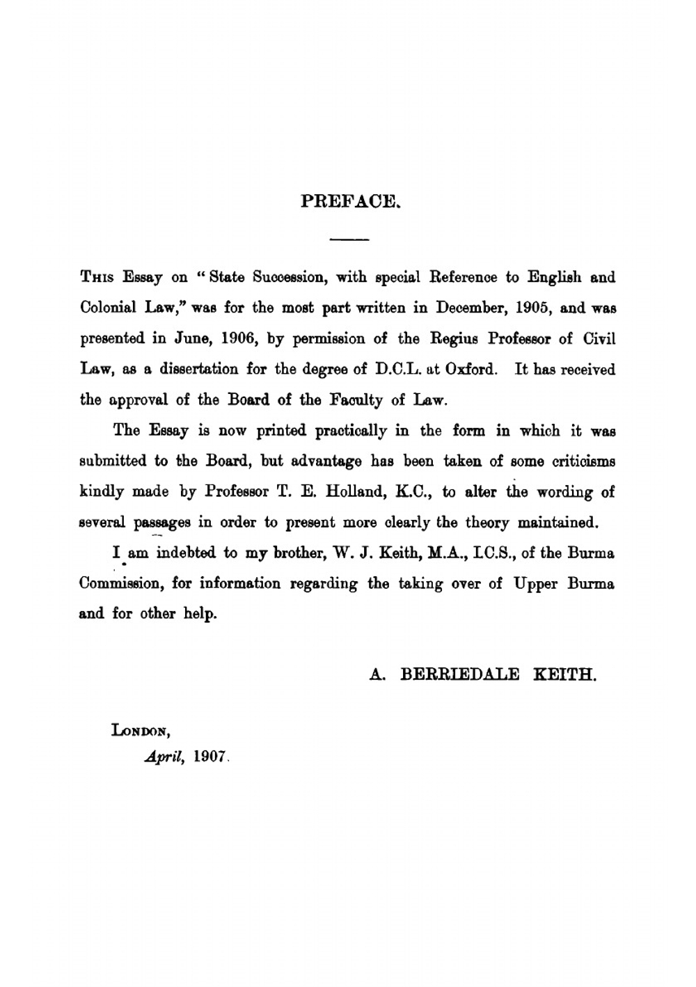 The theory of state succession : with special reference to English and colonial law | Keith Arthur Berriedale