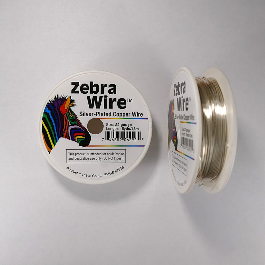 Проволока серебристая с медным сердечником Zebra Wire, 0,64 мм, посеребренная, 13 м