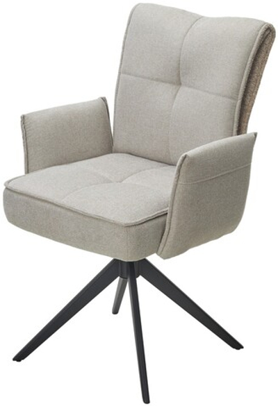 Стул PONCE 360 град. поворот. Brego-31 Бежевый, ткань/ XD841-06 Коричневый, букле/ Черный, ®DISAUR