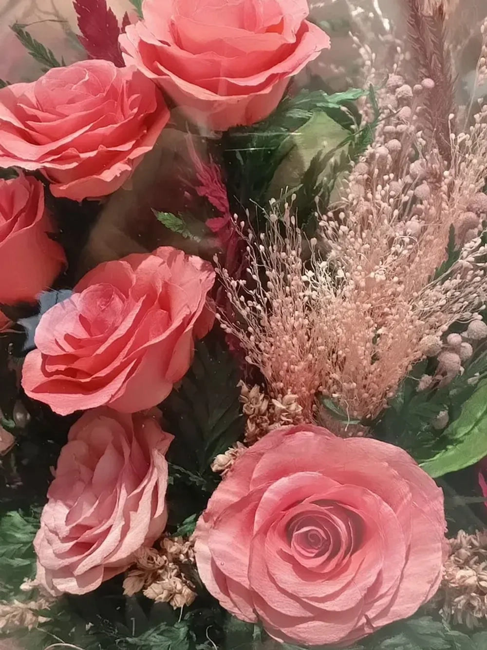 натуральные цветы в стекле, вакуум