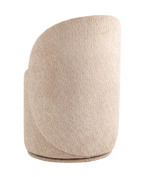 Крутящийся пуф со спинкой Loreen,  букле капучино