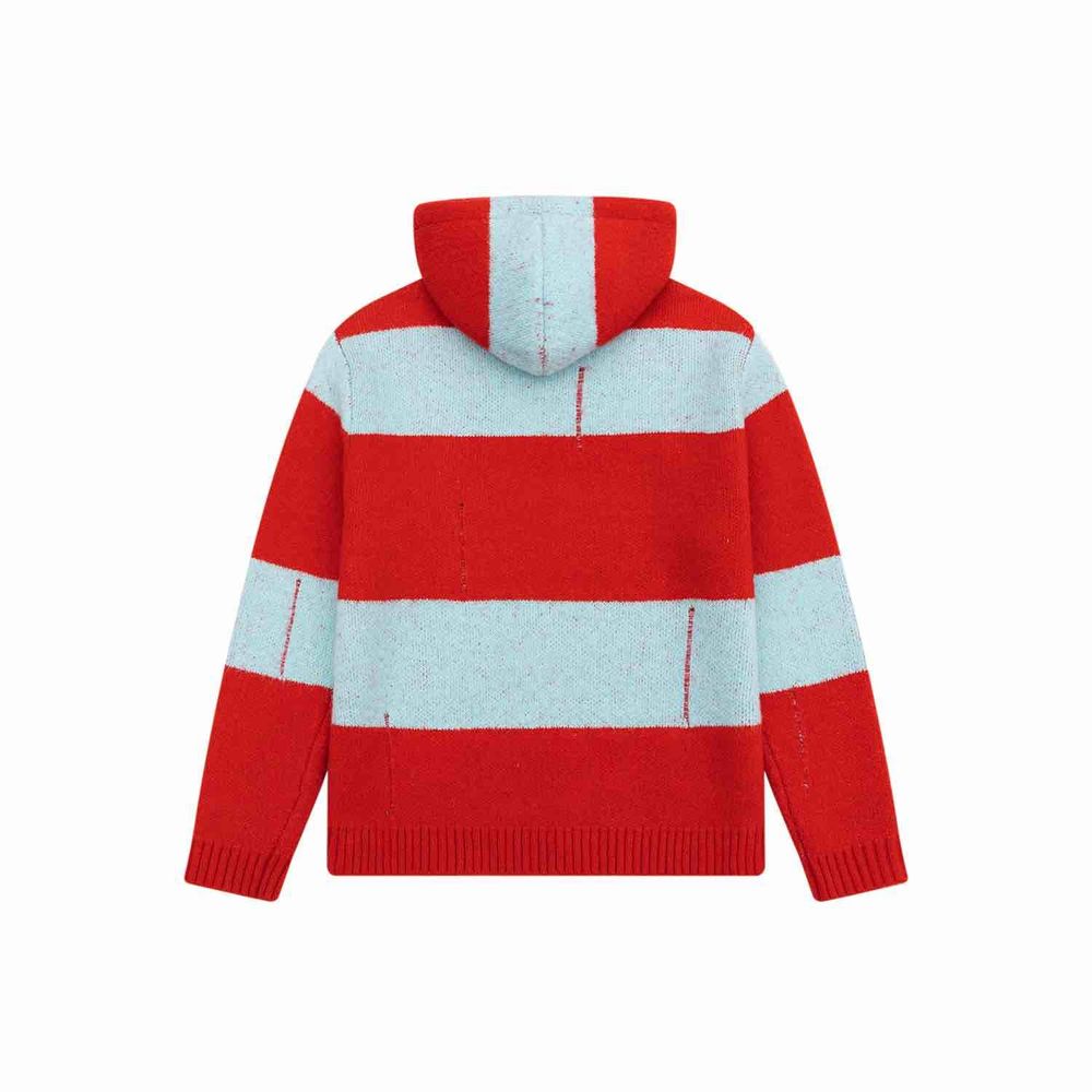 Свитер Ymkashix Stripes Hood красный/голубой