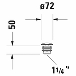 Донный клапан Duravit 0050241000 Хром
