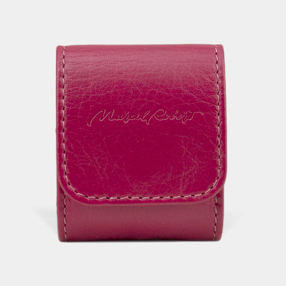 Чехол-держатель кожаный для наушников Petit Easy цвета малины