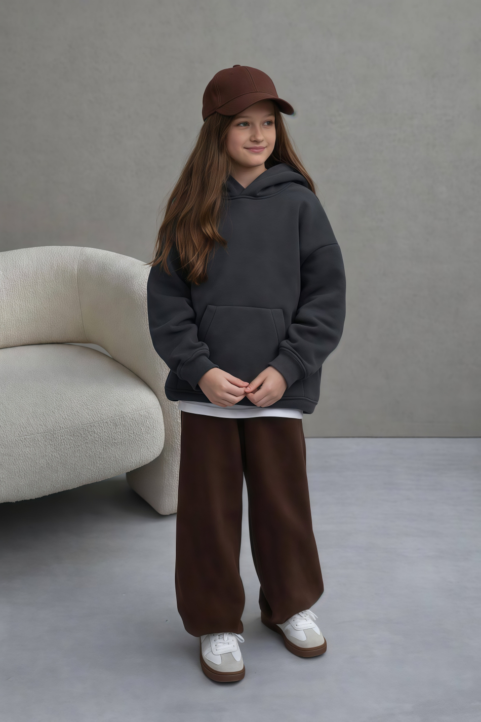 Толстовка с капюшоном  для мальчика "Basic" меланж