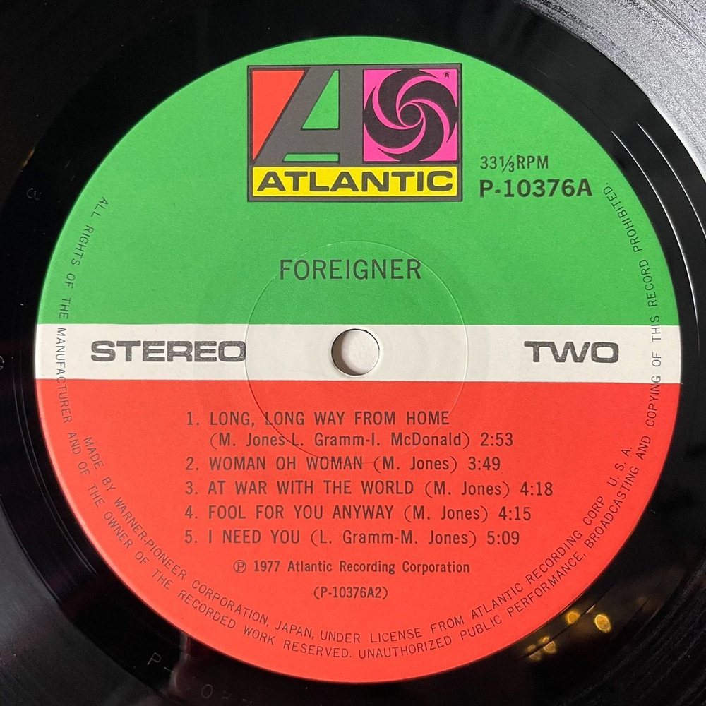 Винтажная виниловая пластинка LP Foreigner Feels Like The First Time (Japan 1977) (Obi)