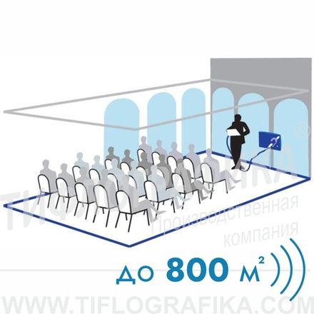 Индукционная система стационарная, площадь покрытия 800 м.