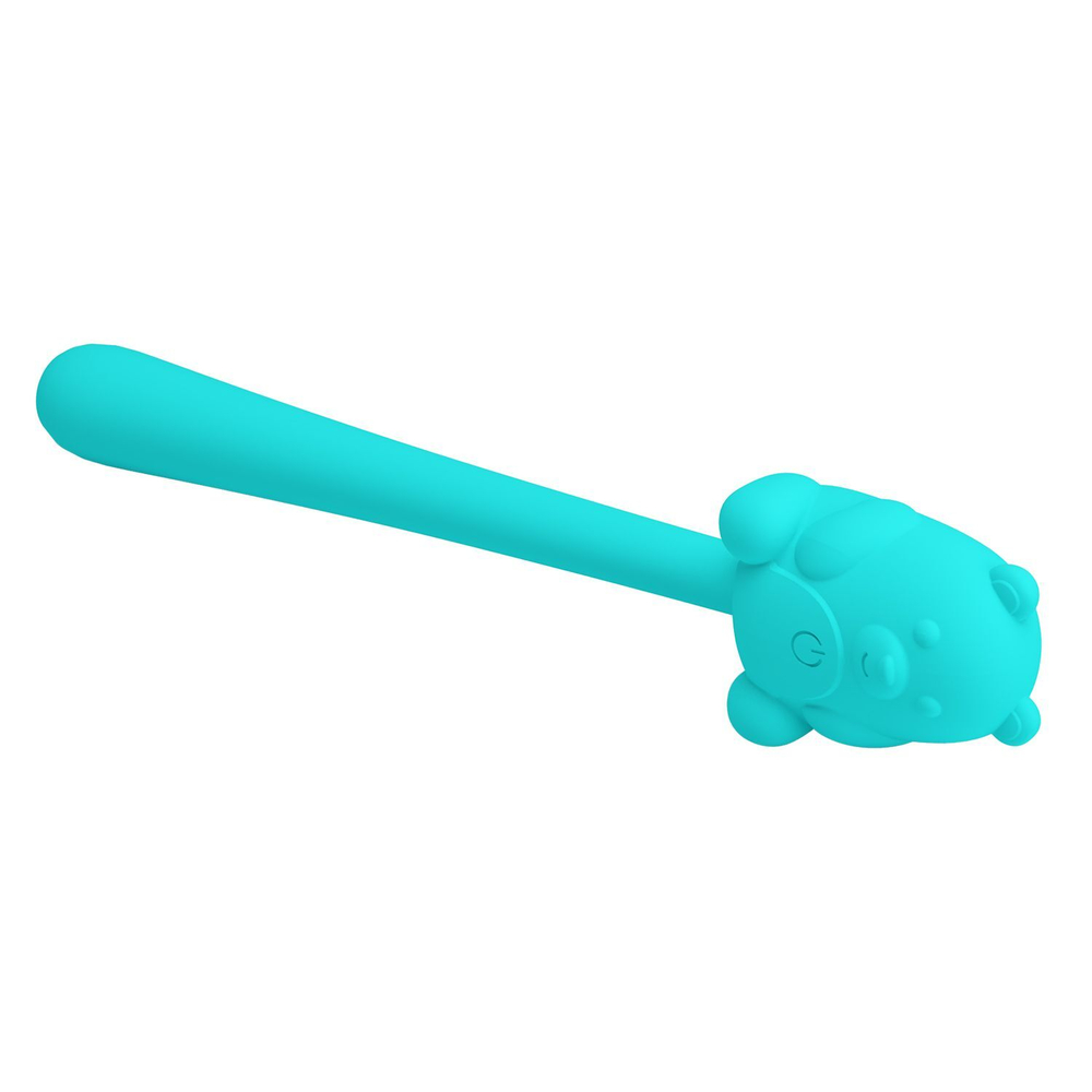 Аквамариновый универсальный гибкий вибратор - 13,3 см. (Цвет: аквамариновый)
