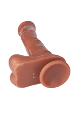 Фантазийный вибромассажёр с нагревом, вращением, возвратно-поступательными движениями и пультом ДУ - 22 см.