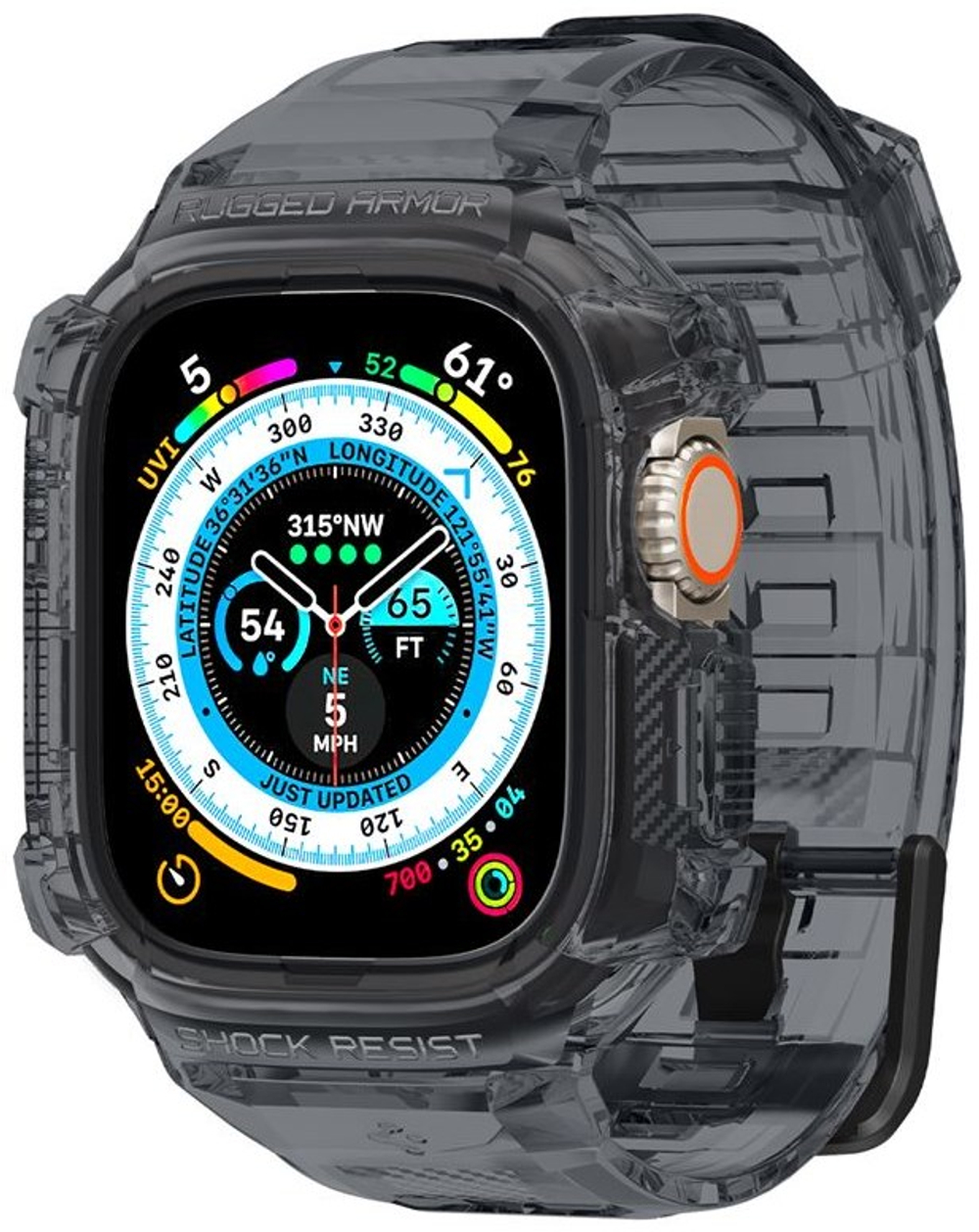 Ремешок с чехлом Spigen Rugged Armor Pro, space crystal для Apple Watch Ultra 2/Ultra 49mm