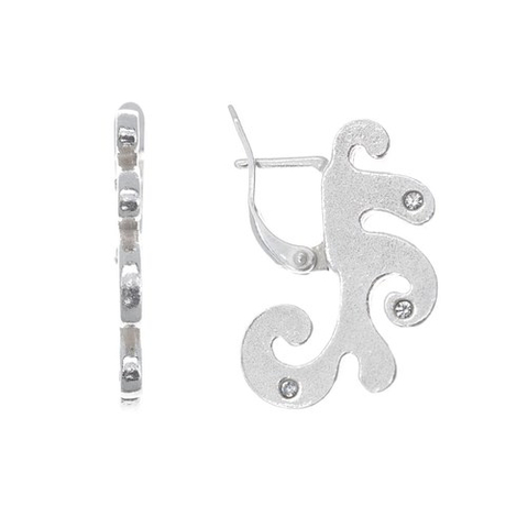 "Осьминог" серьги в серебряном покрытии из коллекции "Нимфа" от Jenavi  с английским замком