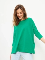 Лонгслив оверсайз с рукавом 3/4 зеленый