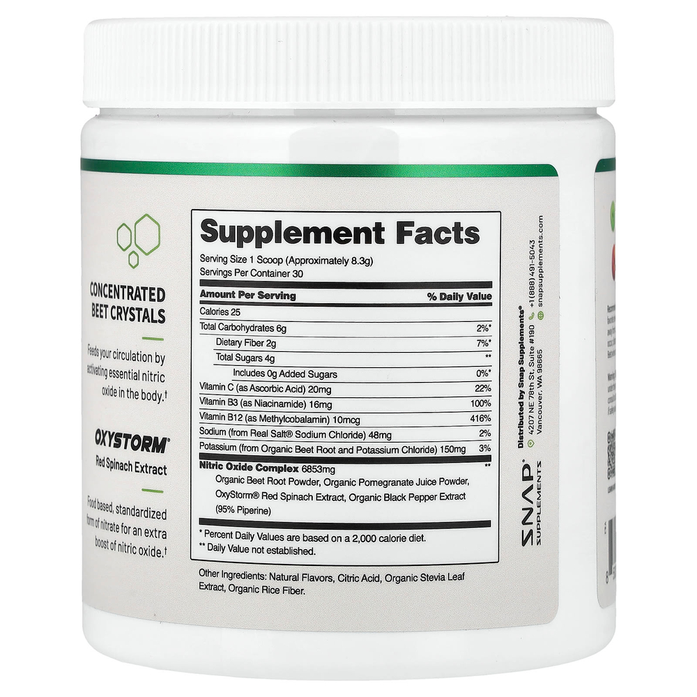Snap Supplements, оксид азота, со вкусом яблока, 250 г (8,8 унции)