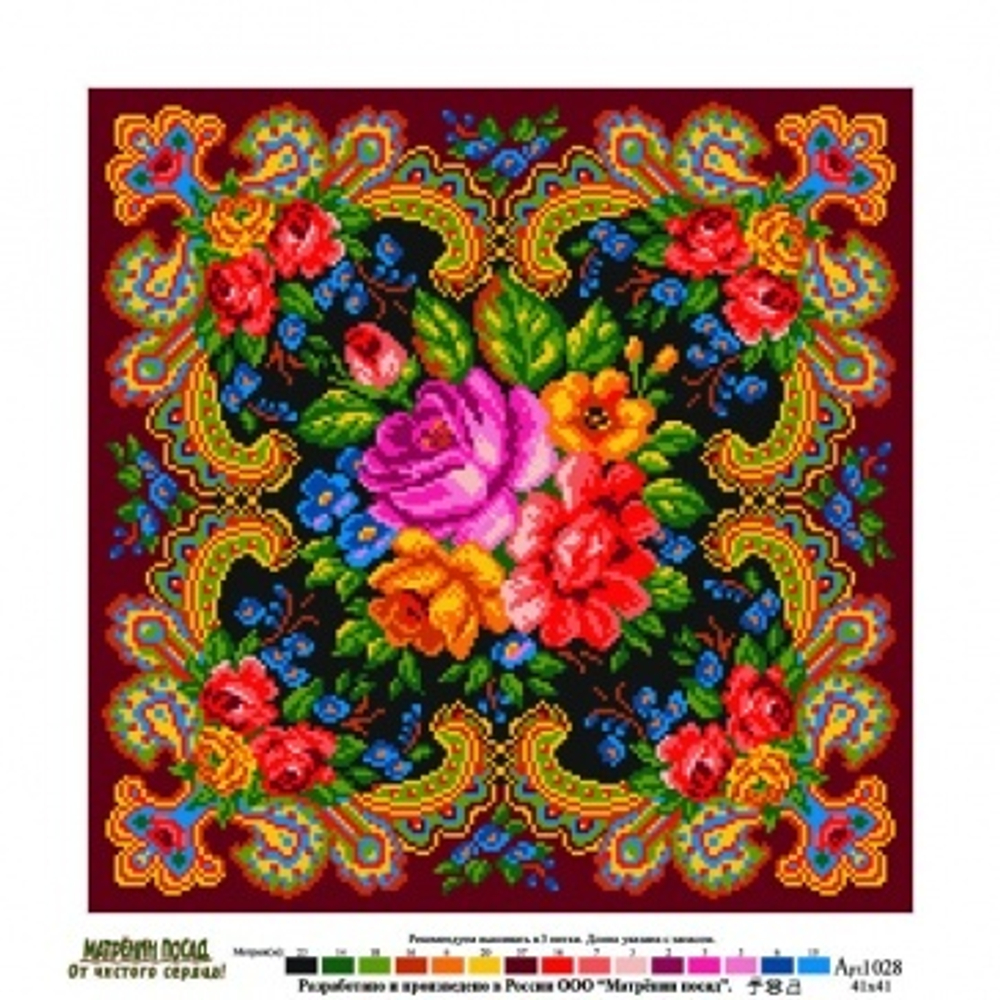 "Цветочная вселенная"-1028 канва с рисунком