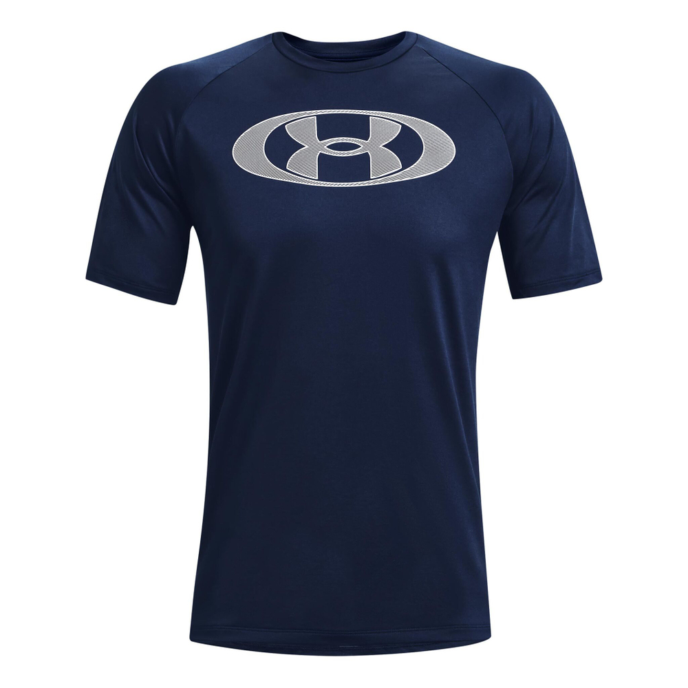 Мужское теннисное поло Under Armour Tech 2.0 Lockertag T-Shirt Men - Dark Blue, White