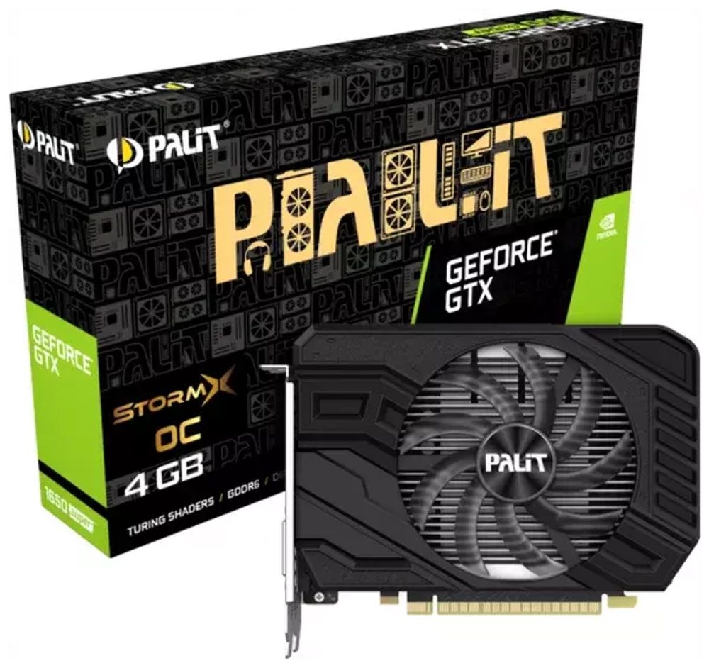 Видеокарта 6 Гб Palit NVIDIA GeForce GTX 1660 Ti StormX (NE6166T018J9-161F) Объем: 6 Гб/ Шина: 192 бит/ Память: GDDR6/ HDMI x1/DVI x1/ DisplayPort x1/ Интерфейс: PCI Express 3.0/