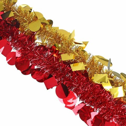 Мишура d= 9см, 2м, ПВХ, с декором, ассорти