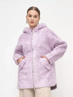 Шуба из шерсти чебурашка тедди, розовая, SilverFox